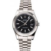 Cheap Swiss Rolex Datejust Black Dial Stainless Steel Case And Bracelet