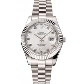 Swiss Rolex Datejust Silver Dial Stainless Steel Case And Bracelet