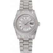 Swiss Rolex Day-Date Diamond Pave Dial Diamond Case Diamond Bracelet 1453950