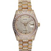 Swiss Rolex Day-Date Diamonds Yellow Gold-srl185  621615