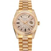 Cheap Swiss Rolex Day Date Yellow Gold Diamond Pave