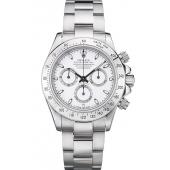 Swiss Rolex Daytona Stainless Steel Bracelet White Dial 80297