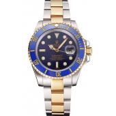 Swiss Rolex Submariner Blue Dial And Bezel Two Tone Steel Gold Bracelet