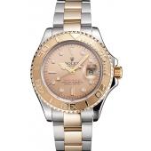 Swiss Rolex Yacht-Master Champagne Dial Gold Bezel Stainless Steel Case Two Tone Bracelet Replica