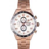 Cheap Tag Heuer Carrera Rose Gold Bracelet White Dial 801442