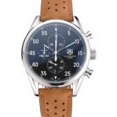 Tag Heuer Carrera SpaceX Silver Bezel with Black Dial and Light Brown Leather Strap tag265  621536