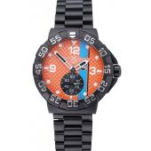 Tag Heuer Formula One Special Gulf Edition Orange And Blue Dial Ion Plated Steinless Steel Bracelet 622291