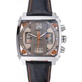 Tag Heuer Monaco 24 Calibre 36 Chronograph Gold And Beige Dial Black Leather Strap 622274