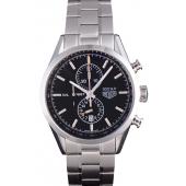 Tag Heuer SLR Polished Stainless Steel Case Black Dial Stainless Steel Strap