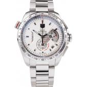 Tag Heuer Swiss Carrera Tachymeter Bezel Stainless Steel White Dial