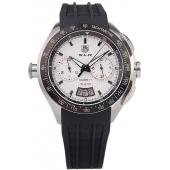 Tag Heuer Swiss SLR Tachymeter Bezel Black Rubber Strap White Dial