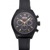 Cheap Tudor Fastrider Black Shield Black Dial Gold Markings Black Case Black Rubber Strap