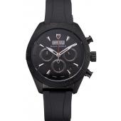 Cheap Tudor Fastrider Black Shield Black Dial Silver Markings Black Case Black Rubber Strap