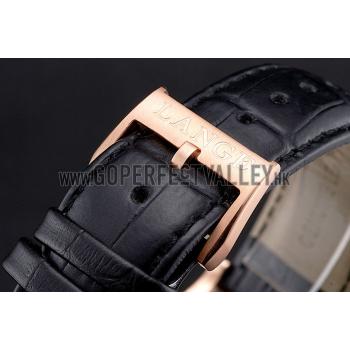 A. Lange & Sohne Little Lange Blue Dial Rose Gold Case Black Leather Strap Replica