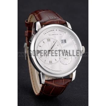 A. Lange & Sohne Lange 1 White Dial Stainless Steel Case Brown Leather Strap