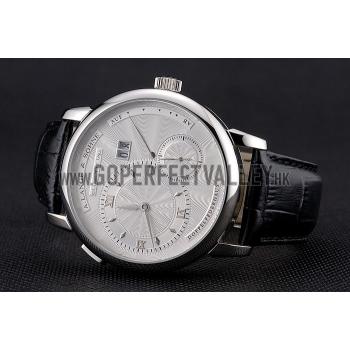 A. Lange & Sohne Lange 1 White Dial Stainless Steel Case Black Leather Strap