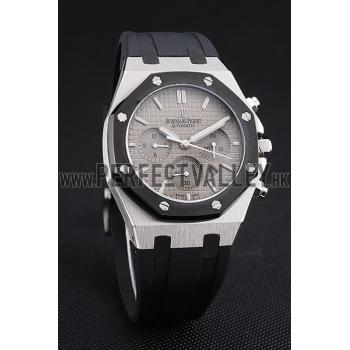 Swiss Audemars Piguet Royal Oak Chronograph Grey Dial Stainless Steel Case Black Rubber Strap  622866