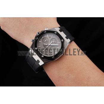 Swiss Audemars Piguet Royal Oak Chronograph Grey Dial Stainless Steel Case Black Rubber Strap  622866