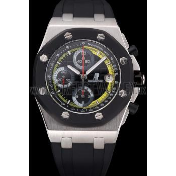 Swiss Audemars Piguet Royal Oak Offshore Black And Yellow Dial Stainless Steel Case Black Rubber Strap  622858