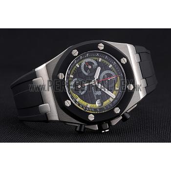 Swiss Audemars Piguet Royal Oak Offshore Black And Yellow Dial Stainless Steel Case Black Rubber Strap  622858