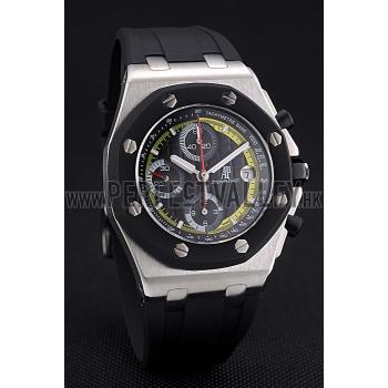 Swiss Audemars Piguet Royal Oak Offshore Black And Yellow Dial Stainless Steel Case Black Rubber Strap  622858