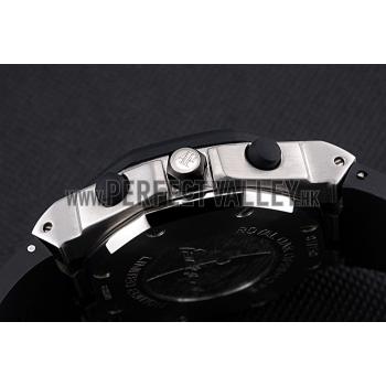 Replica Swiss Audemars Piguet Royal Oak Chronometer Black Dial Diamond Bezel Stainless Steel Case Black Rubber Strap  622867