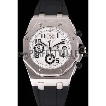 Swiss Audemars Piguet Royal Oak Offshore White Dial Stainless Steel Case Black Rubber Strap  622853