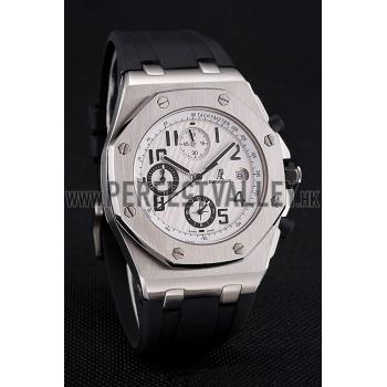 Swiss Audemars Piguet Royal Oak Offshore White Dial Stainless Steel Case Black Rubber Strap  622853