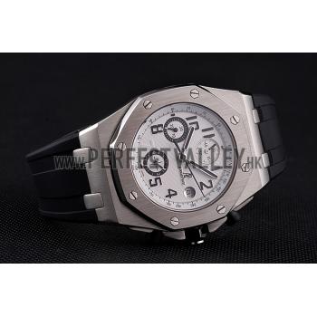 Swiss Audemars Piguet Royal Oak Offshore White Dial Stainless Steel Case Black Rubber Strap  622853