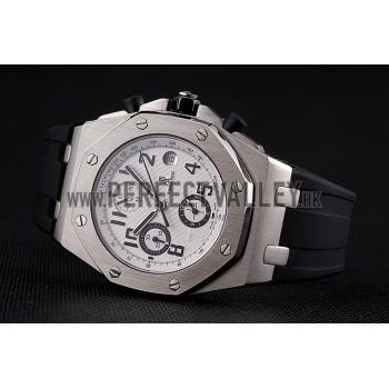 Swiss Audemars Piguet Royal Oak Offshore White Dial Stainless Steel Case Black Rubber Strap  622853