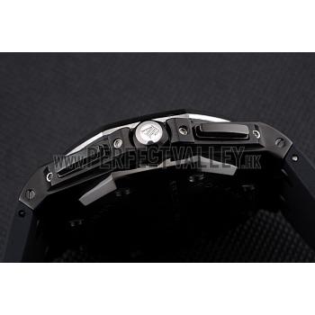 Swiss Audemars Piguet Royal Oak Offshore Chronograph White Dial Black Steel Case Black Rubber Strap  622862