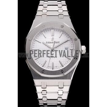 Swiss Audemars Piguet Royal Oak White Dial Stainless Steel Case And Bracelet