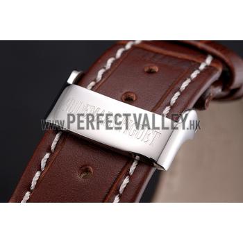 Audemars Piguet Royal Oak Fondation White Dial Stainless Steel Case Brown Leather Strap