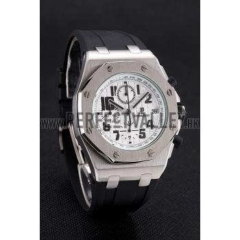 Audemars Piguet Royal Oak Offshore White Dial Stainless Steel Case Black Rubber Strap