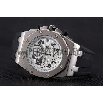 Audemars Piguet Royal Oak Offshore White Dial Stainless Steel Case Black Rubber Strap