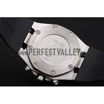 Swiss Audemars Piguet Royal Oak Chronograph White Dial Stainless Steel Case Black Rubber Strap  622865