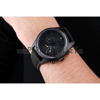 Bell and Ross BR126 Flyback Black Dial Black Case Black Suede Leather Strap Replica