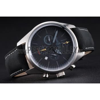 Replica Bell and Ross BR126 Flyback Black Dial Silver Case Black Suede Leather Strap