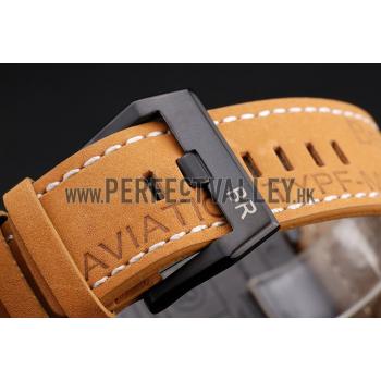 Bell and Ross BR 01-94 Black Dial Black Case Brown Leather Strap Replica