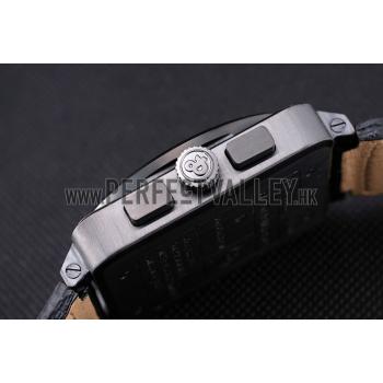 Bell and Ross BR 03-94 Black Dial White Numerals Silver Case Brown Leather Strap