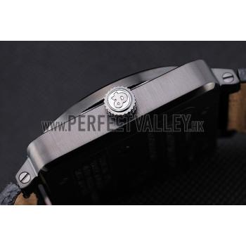 Bell and Ross BR 01-92 Black Dial Black Case Black Leather Strap