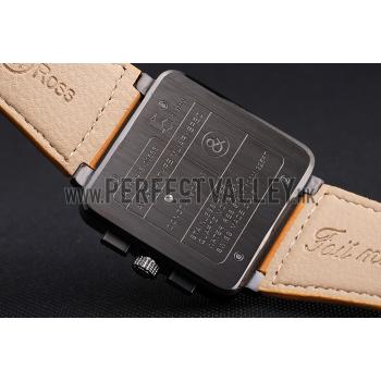 Bell and Ross BR 03-94 Black Dial Black Case Brown Leather Strap