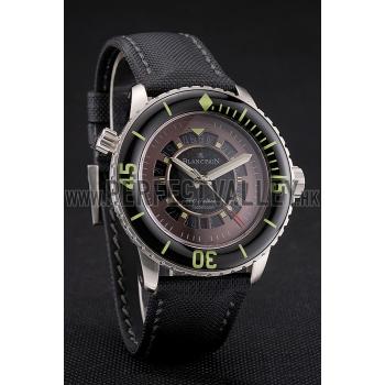 Swiss Blancpain 500 Fathoms GT Carbon Fiber Dial Stainless Steel Case Black Canvas Strap