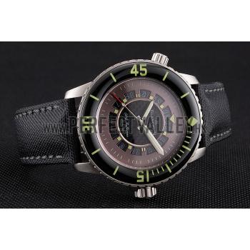 Swiss Blancpain 500 Fathoms GT Carbon Fiber Dial Stainless Steel Case Black Canvas Strap