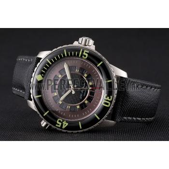 Swiss Blancpain 500 Fathoms GT Carbon Fiber Dial Stainless Steel Case Black Canvas Strap