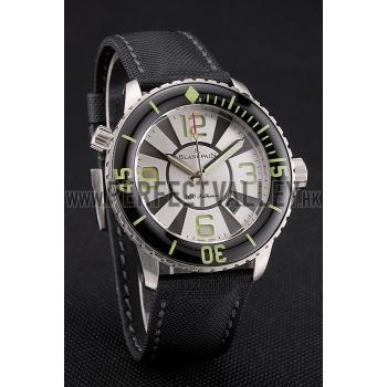 Swiss Blancpain 500 Fathoms Silver Dial Stainless Steel Case Black Canvas Strap Replica