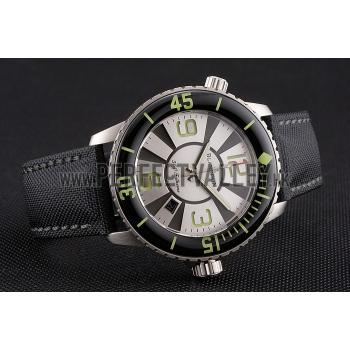 Swiss Blancpain 500 Fathoms Silver Dial Stainless Steel Case Black Canvas Strap Replica