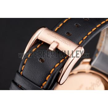 Swiss Blancpain Air Command Monaco YS Black Dial Rose Gold Case Black Leather Strap Replica