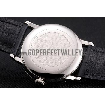 Blancpain Villeret Ultra Slim Black Dial Stainless Steel Case Black Leather Strap Replica