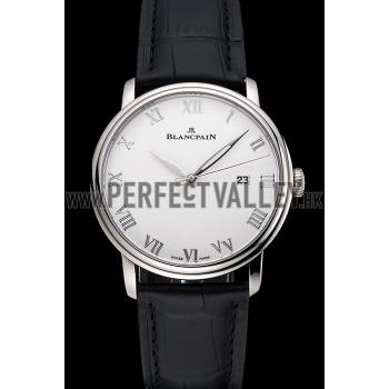 Blancpain Villeret Ultra Slim White Dial Stainless Steel Case Black Leather Strap